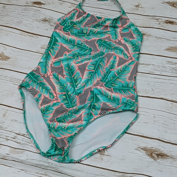 Art Class Green Palm Trees Swimsuit XL (14/16) - Picture 2 of 5